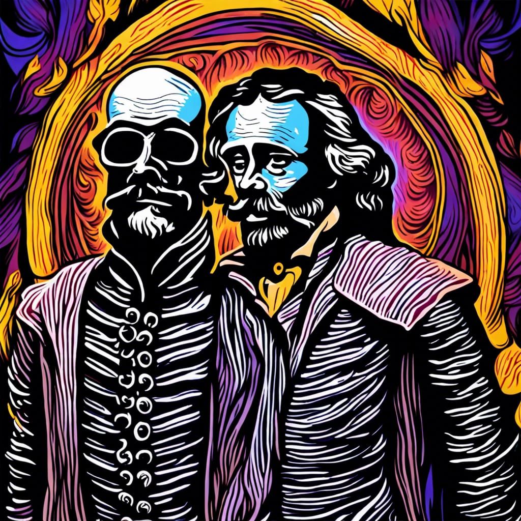 Figures in Shakespearean Clothing in Impressionist Style