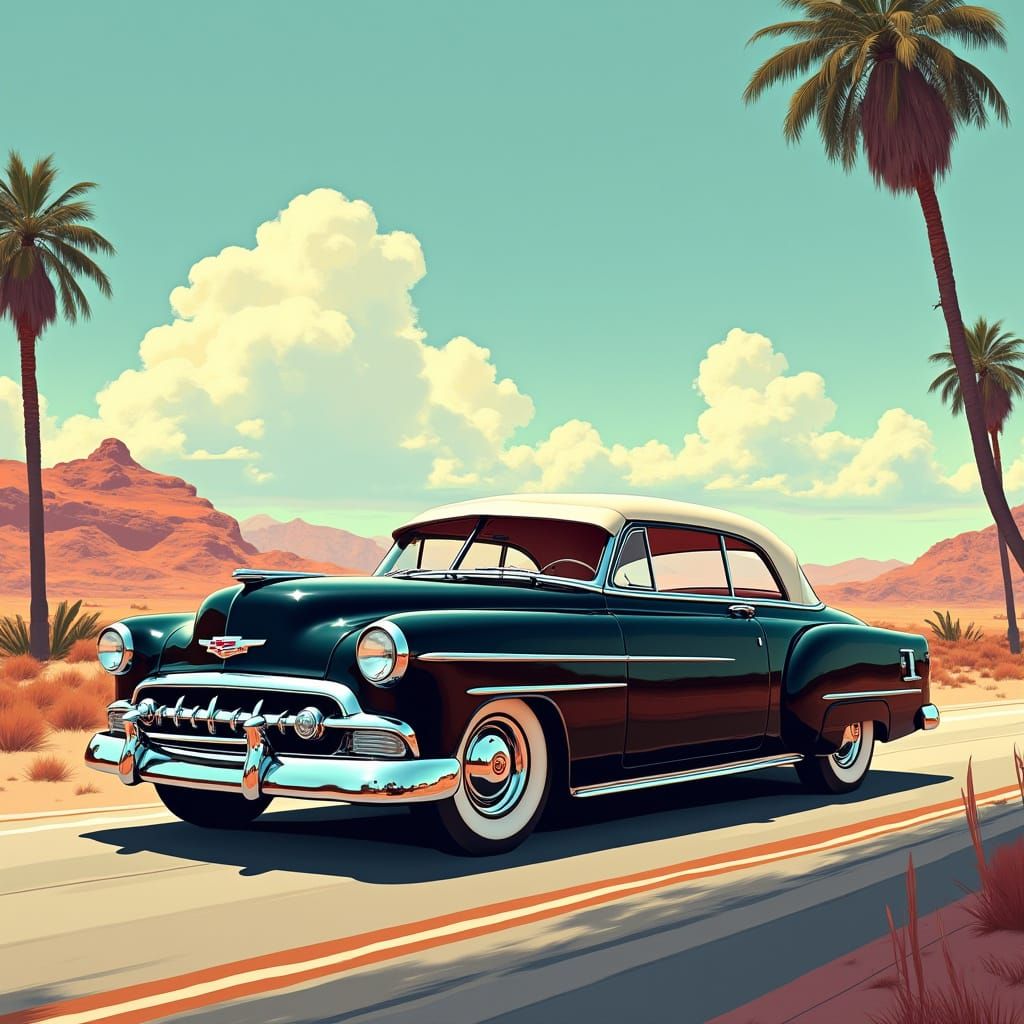 1954 Chevrolet Bel Air in Retro-Futuristic Style