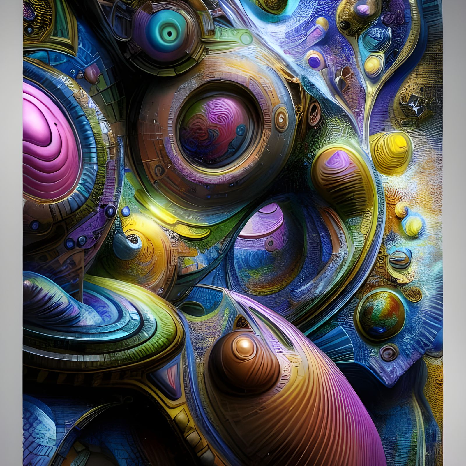 Intricate Geometric Abstract in Polychromatic Style