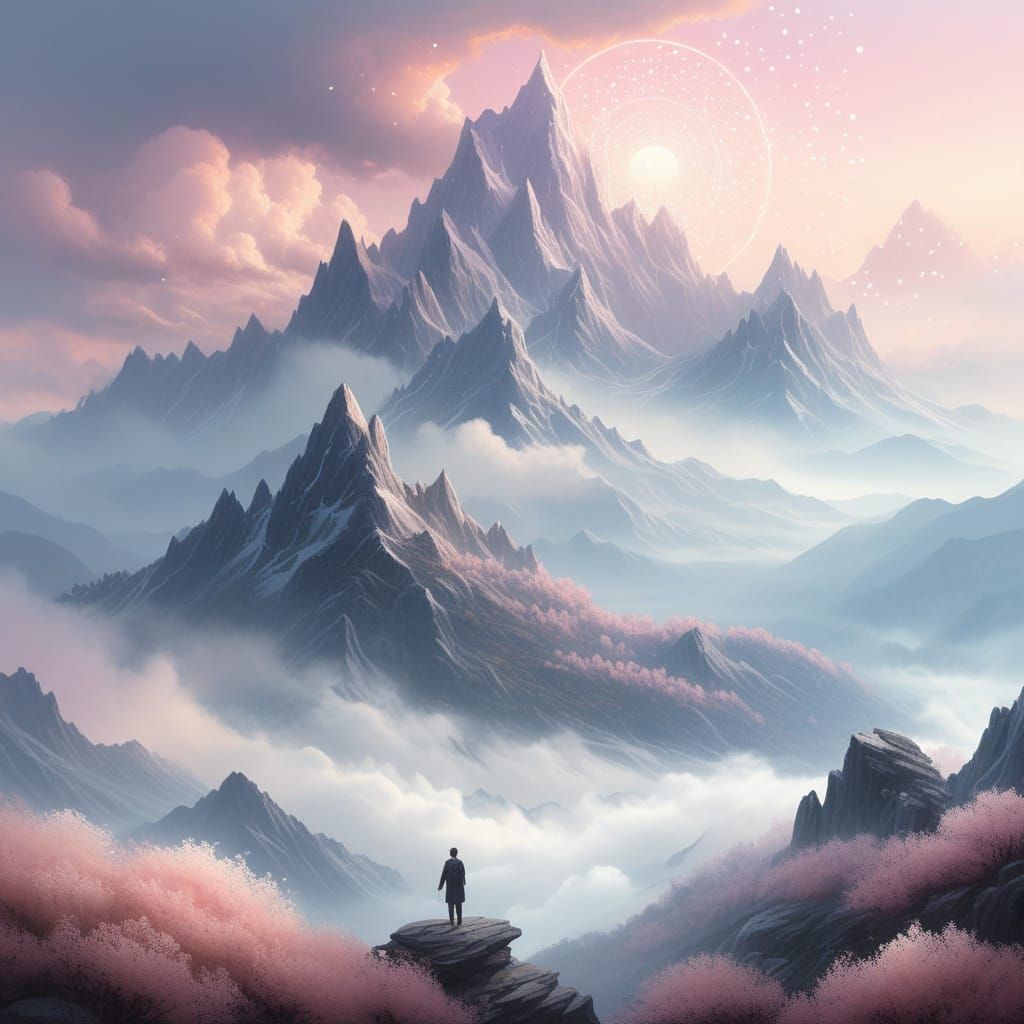 Ethereal Romance Amidst Misty Mountains