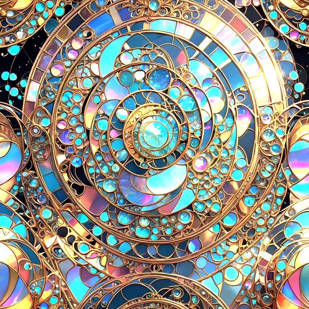 Iridescent Sky Spell in Art Nouveau Style