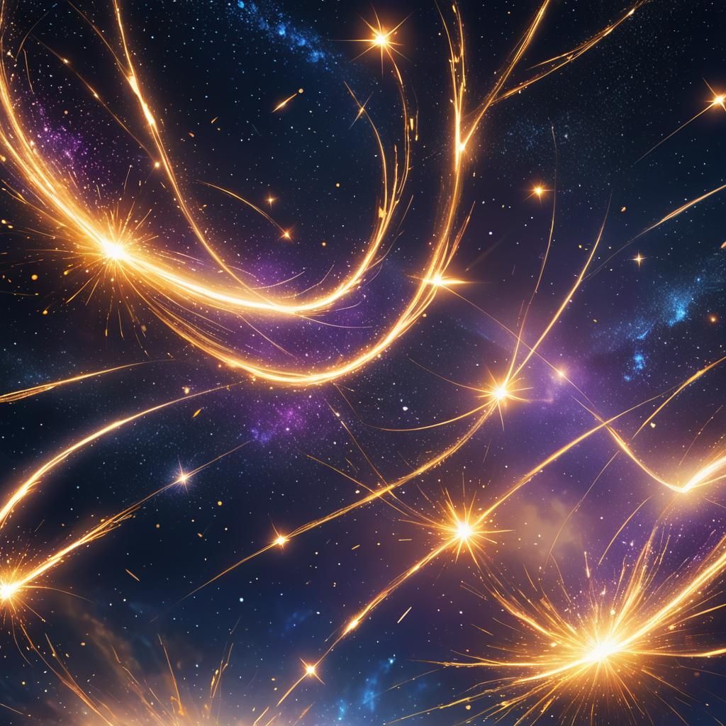 Glowing Shooting Star in Night Sky