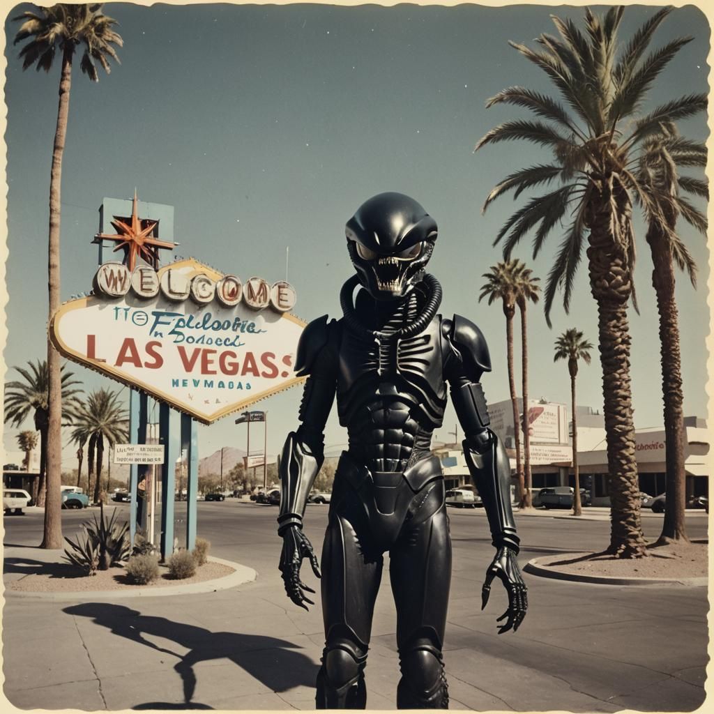 Xenomorph Vacation in 1950s Las Vegas