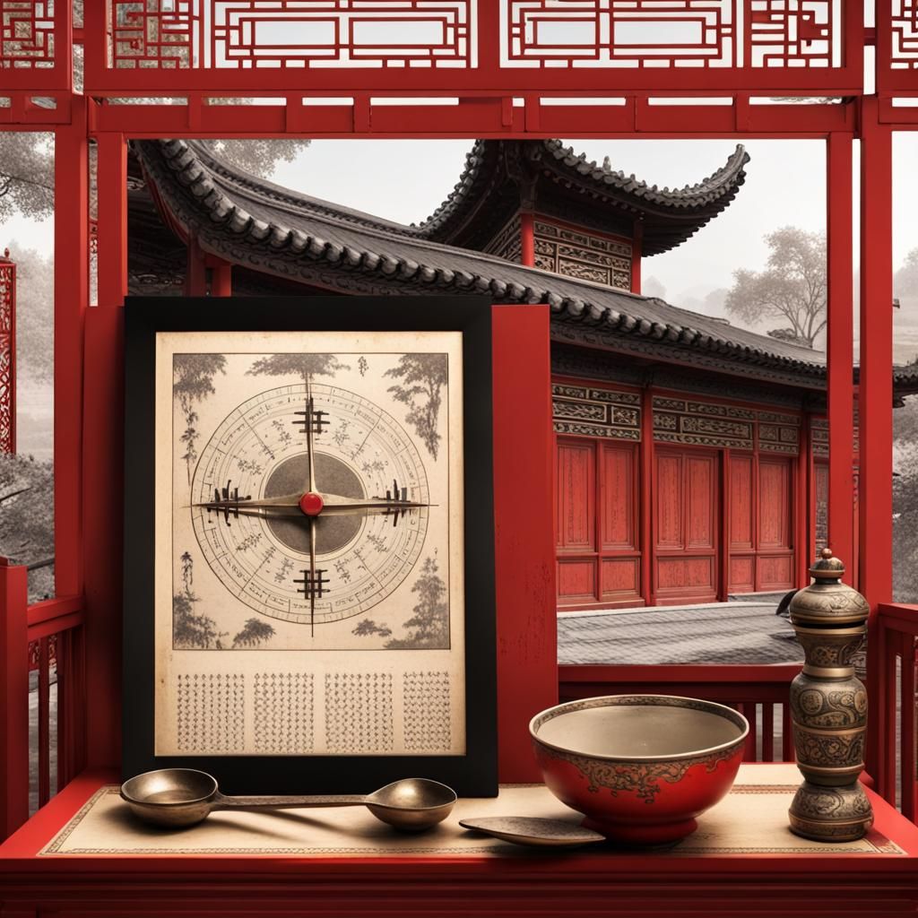 Ming Dynasty Compass in Ancient Chinese House