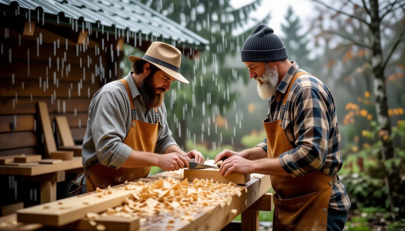 Rain-Catch Woodworking Bench