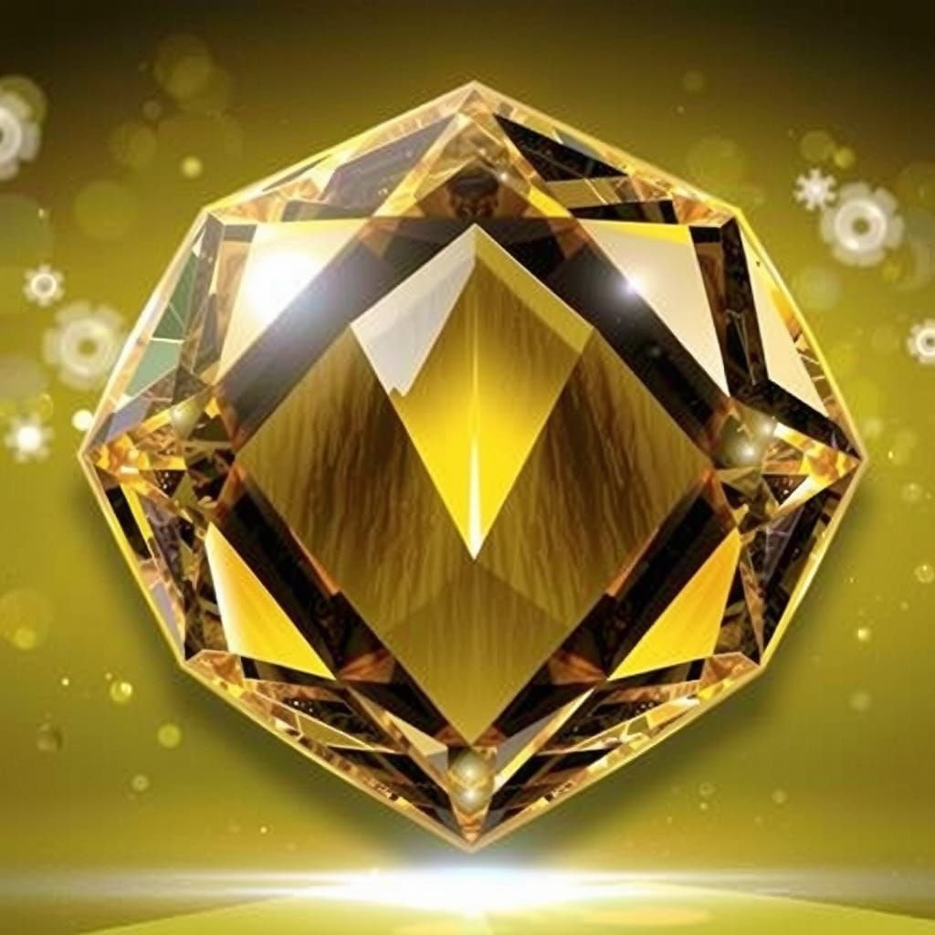 Woman With Topaz in Golden Landscape, Art Nouveau Style