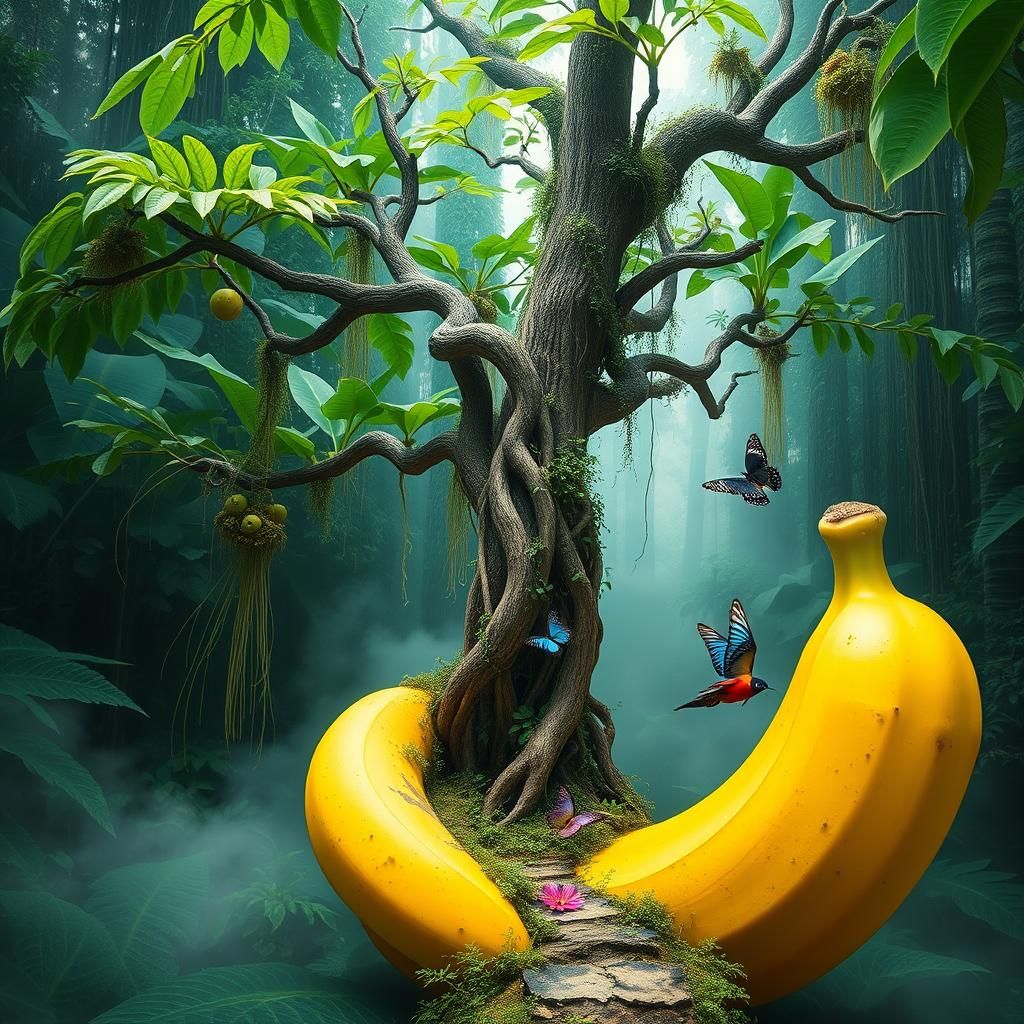 Banana Forest: A Surreal Transformation in Hyperrealism