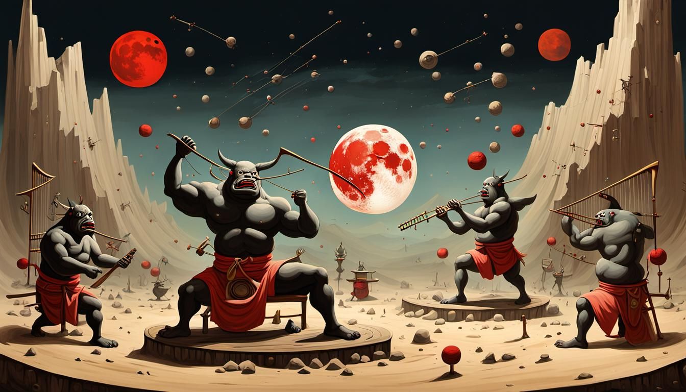 Generate a painting by Yves Tanguy, 3D and HD, a table, a wi...