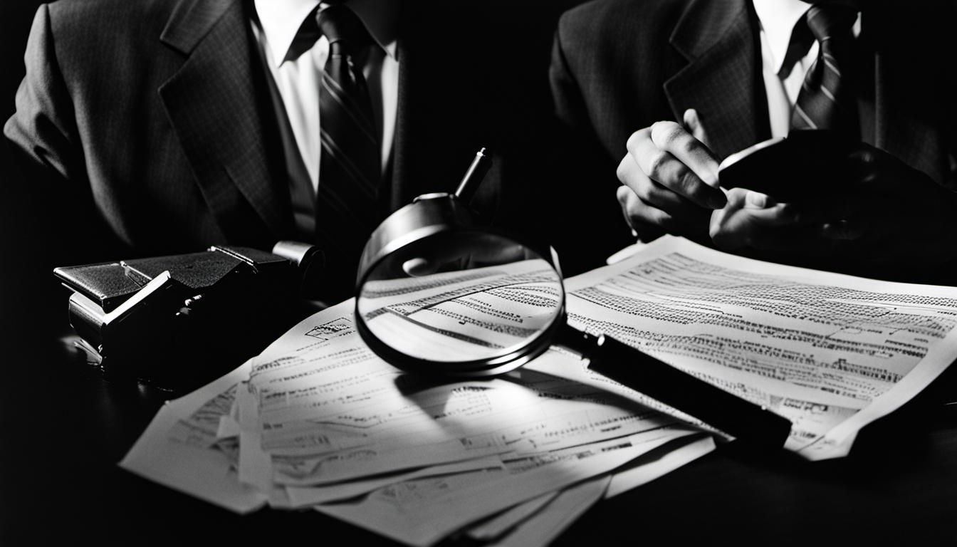 Detectives Examine Clues in Film Noir Style