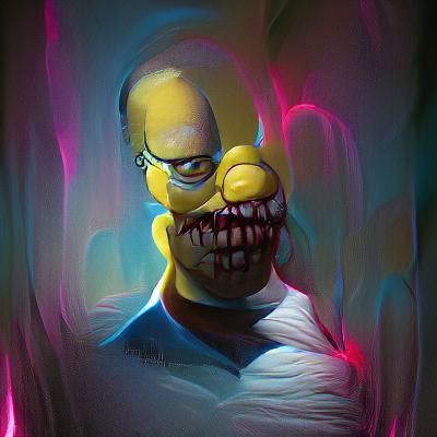 Sinister Homer Simpson Inspired by Rutkowski
