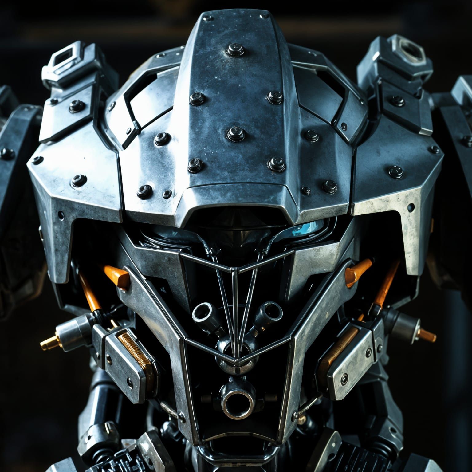 Gigantic Mech Head with Visor in Armored Core Style