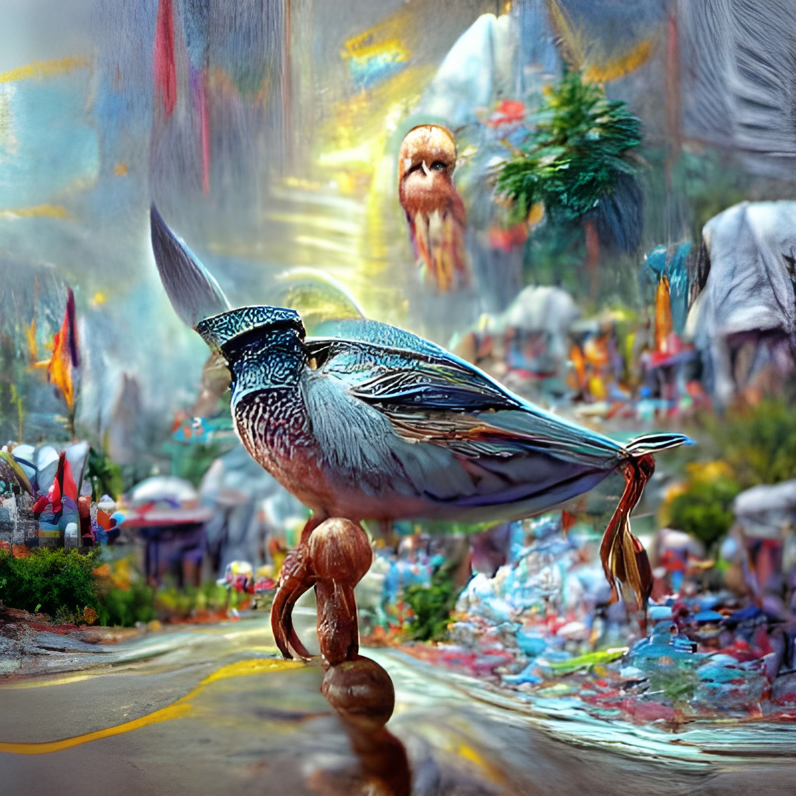Lucky Bird Art: Detailed Fantasy Painting
