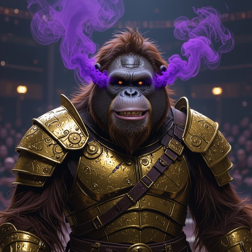 Evo Orangutan with Purple Smoke in Arena