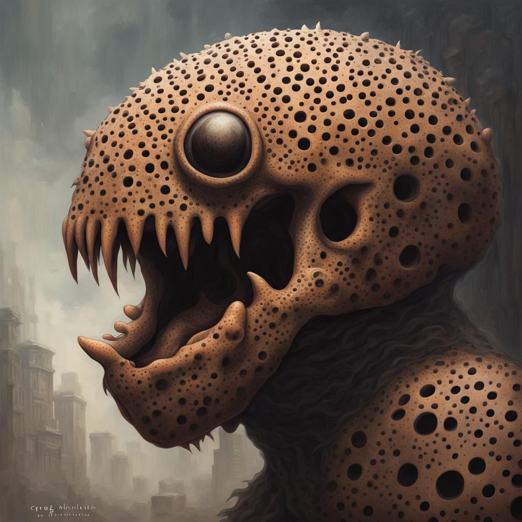 Sinister Trypophobia Art in Dark Style