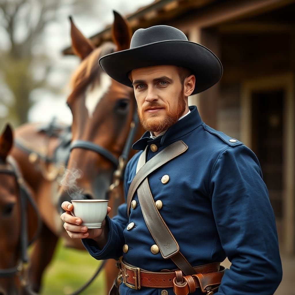 Union Cavalryman Home After Civil War Photo