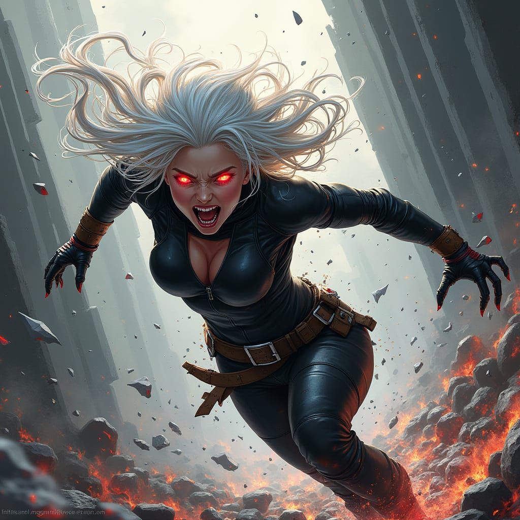 Supernatural Warrior Luna Battles Through Industrial Ruins