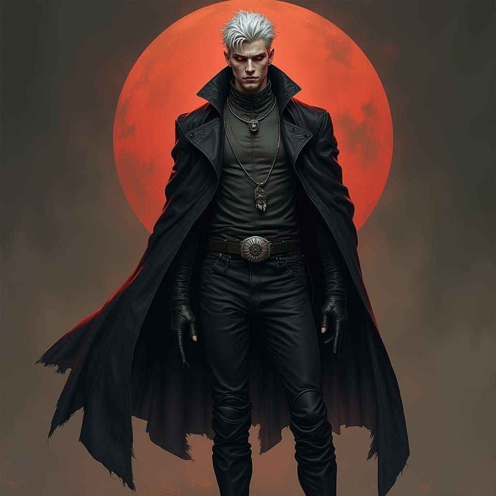 Dark Charisma: A Rogue in Futuristic Noir Style