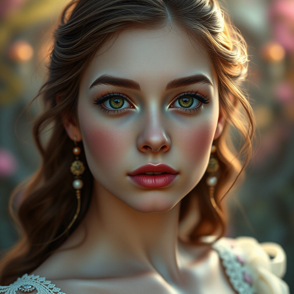 Enchanting Portrait of a Fair-Skinned Beauty, Digital Matte ...