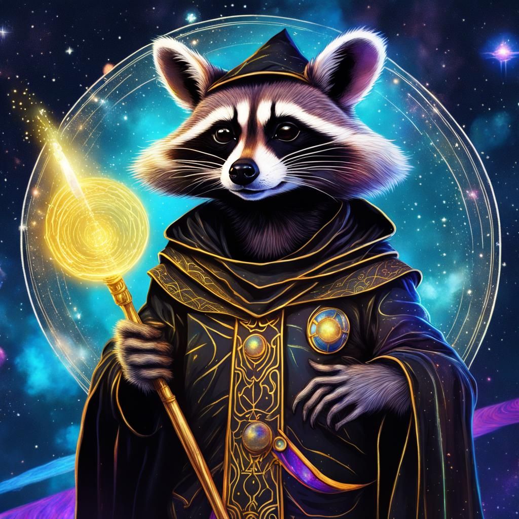 Astrofur, the Cosmic Raccoon Sorcerer