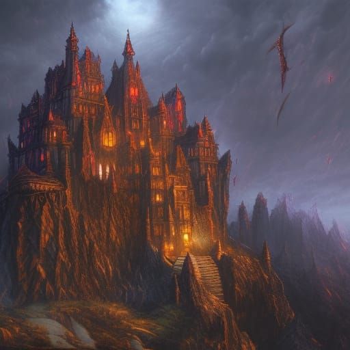 Detailed Vampire Castle Concept Art