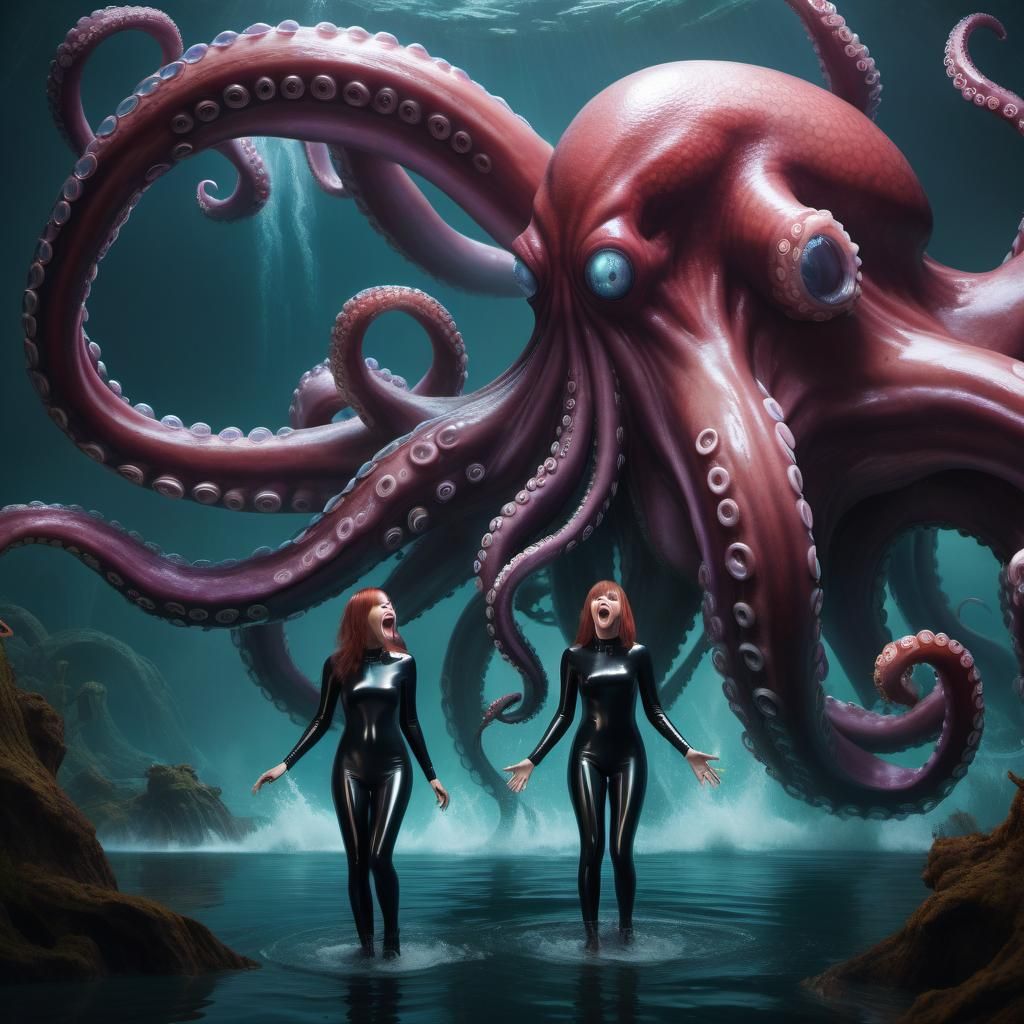 Women Mutating into Octopuses: Detailed Digital Painting