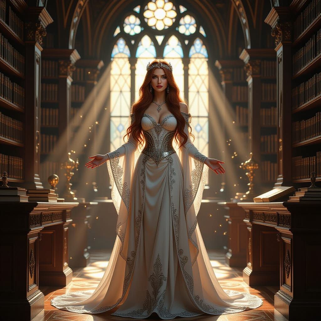 Katrina the Sorceress in Historical Realism Style