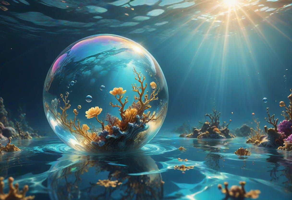 Surreal Underwater Scene in Soft Focus with Holy Light
