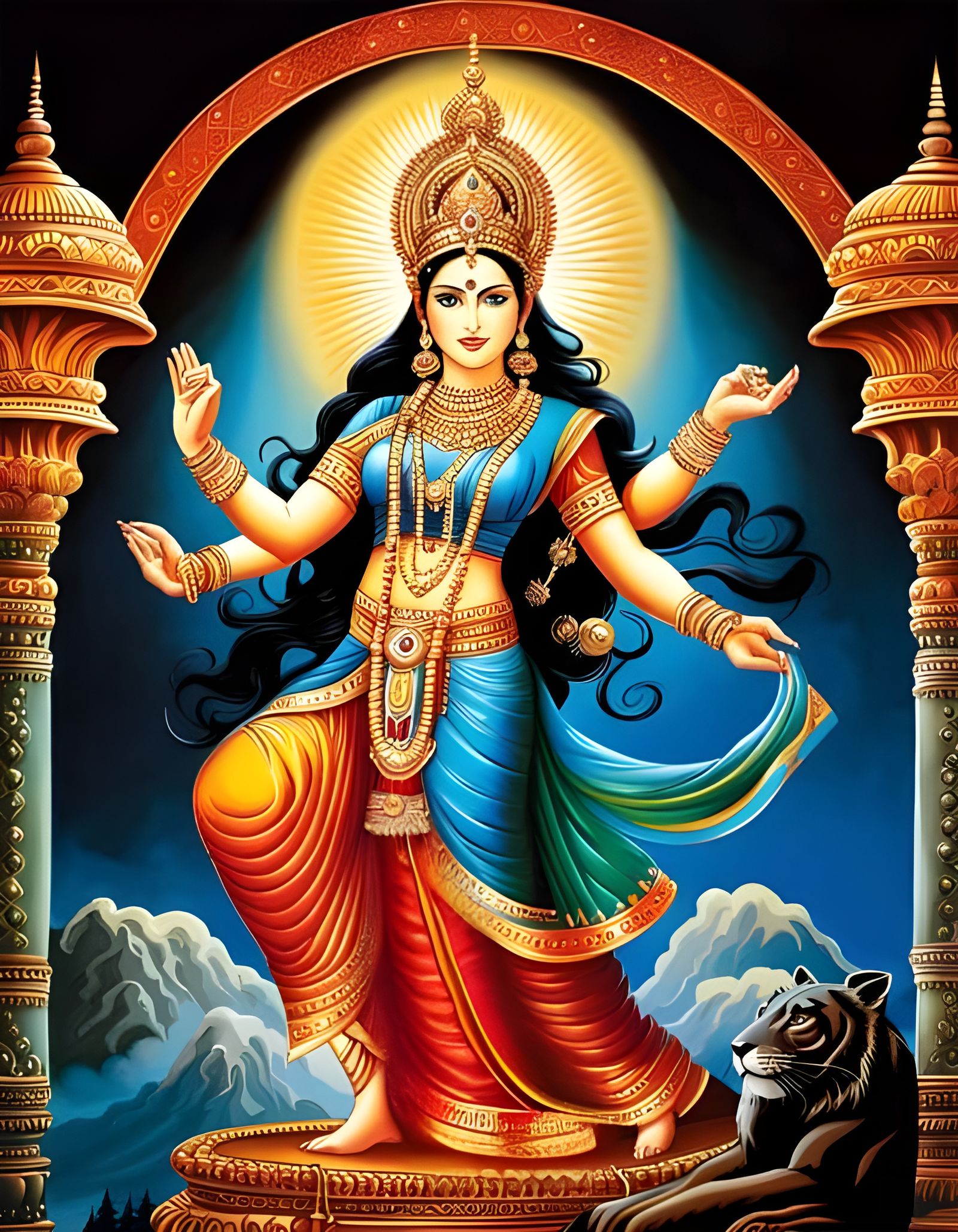 Tripura Sundari: Ancient Indian Mural Painting