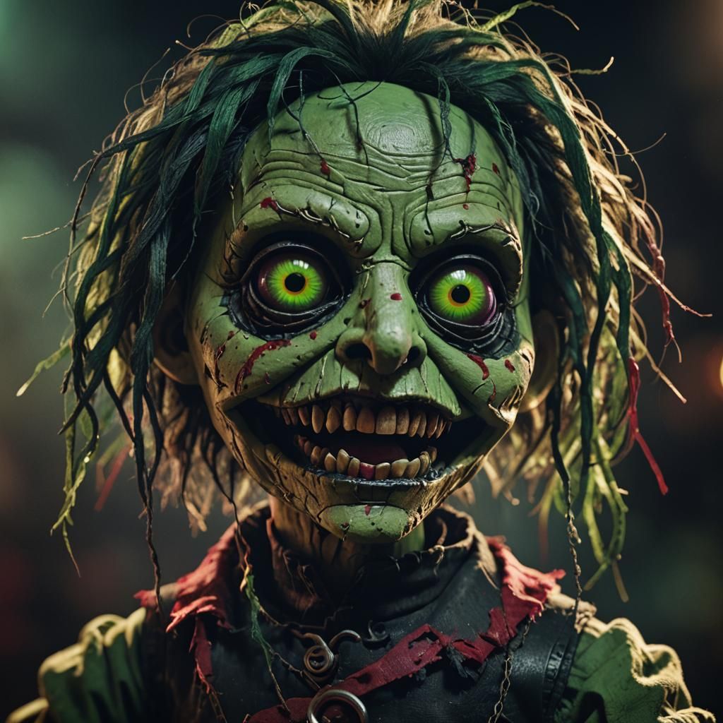 Tattered Horror Puppet Doll in Dark Fantasy Style