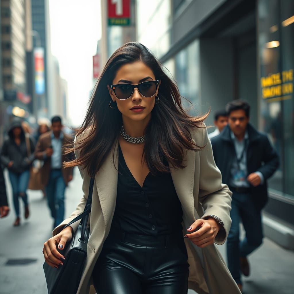 Fashion Influencer Flees Chaos in Designer Clothes