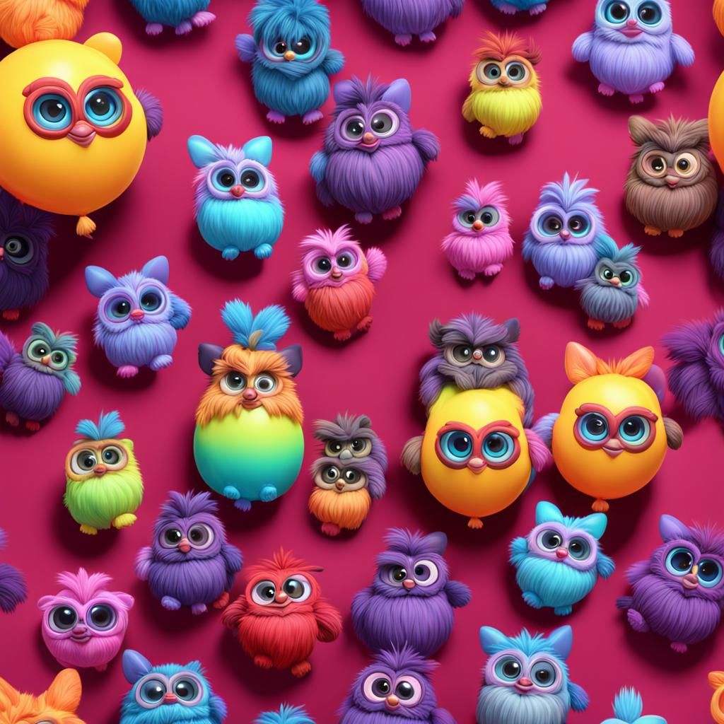 Furby Balloon as 3D Digital Art