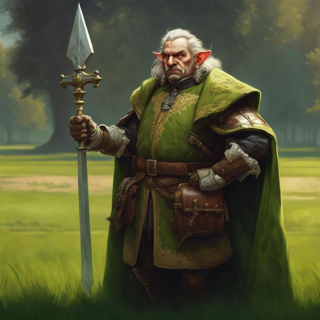 Ork Noble Portrait in Baroque Style