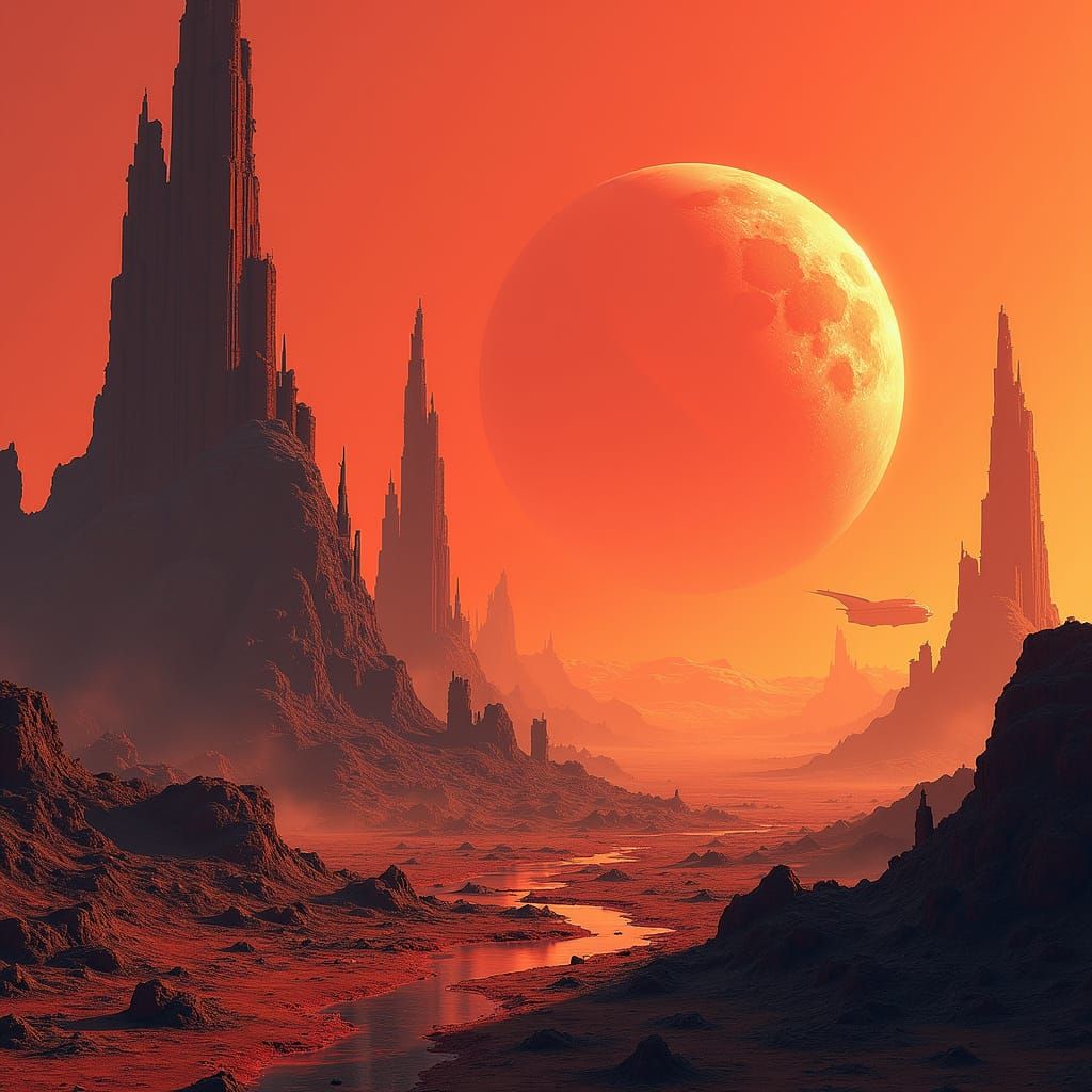 Dystopian Alien Wastes in Gritty Realism Style