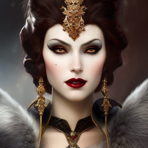 Anna Vampire in Hyperdetailed Art Nouveau Portrait