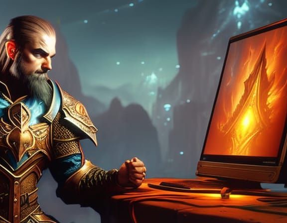 Knight Plays Warcraft on 90s Computer