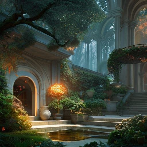 Hyperdetailed Gardens with Volumetric Lighting