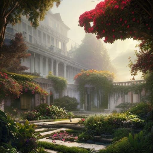 Hyperdetailed Gardens with Volumetric Lighting