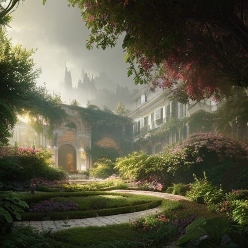 Hyperdetailed Gardens in Volumetric Lighting