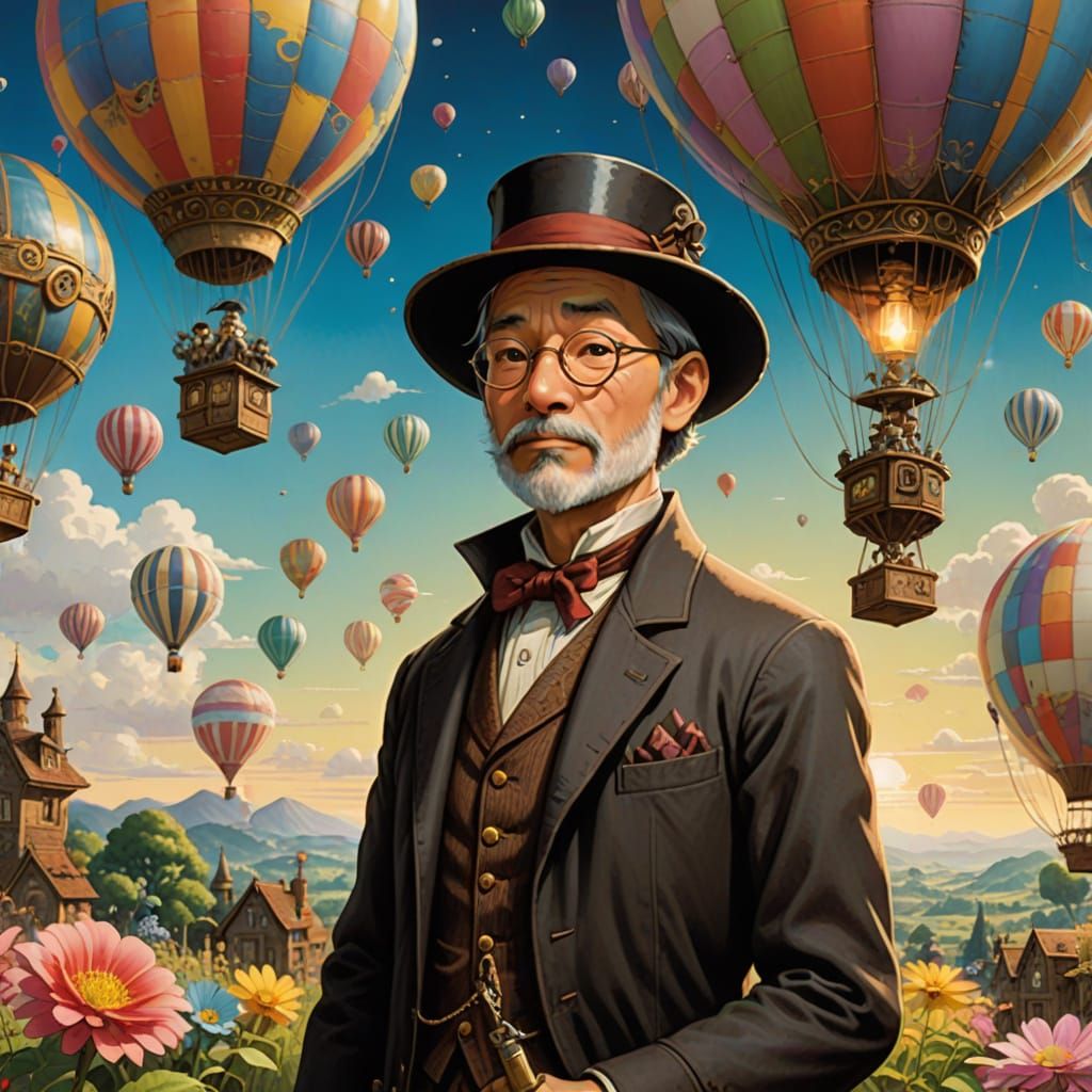 Steampunk Automaton Gardener with Mechanical Flowers