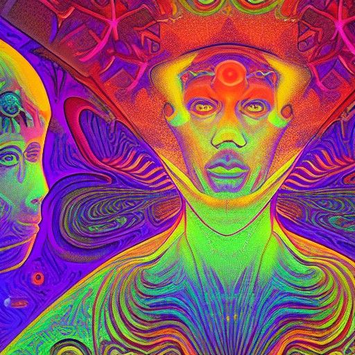 Holographic Astral Cosmic Illustration by Pablo Amaringo