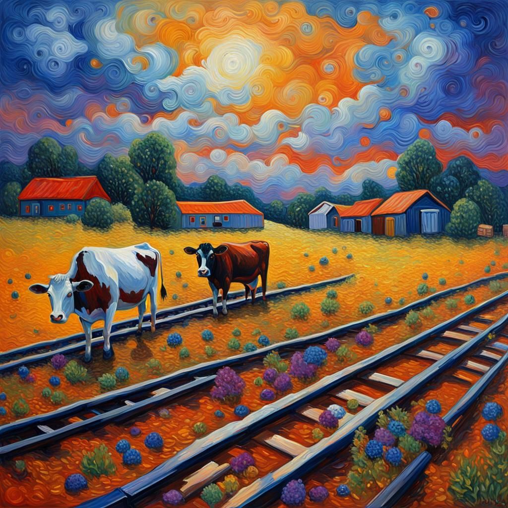 Surreal Scene as Expressionist Oil Painting