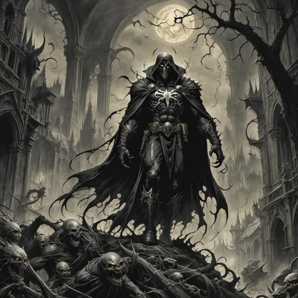 Spawn Dark Fantasy Horror Illustration