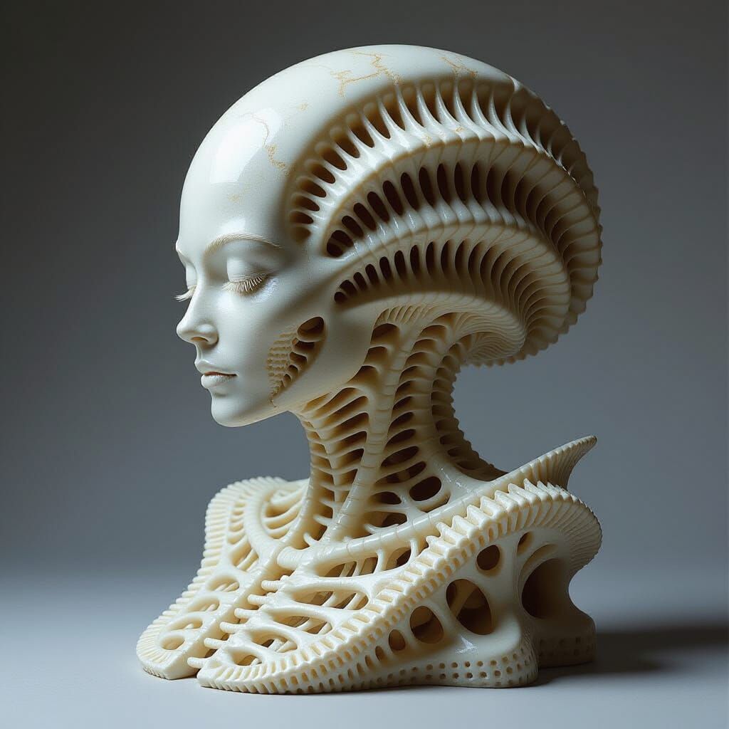 Oppressive Feminine Lattice in H.R. Giger Style