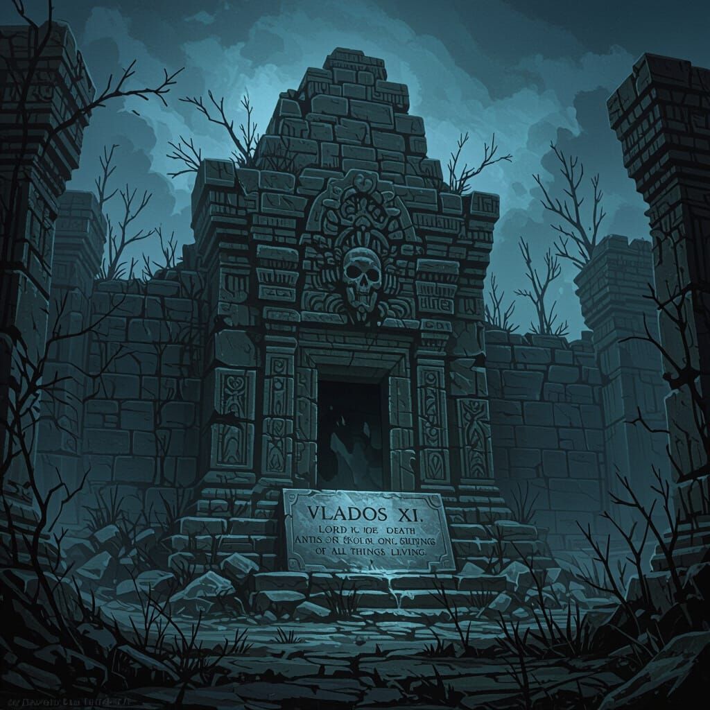Ruined Temple of Death: Dark Fantasy Concept Art