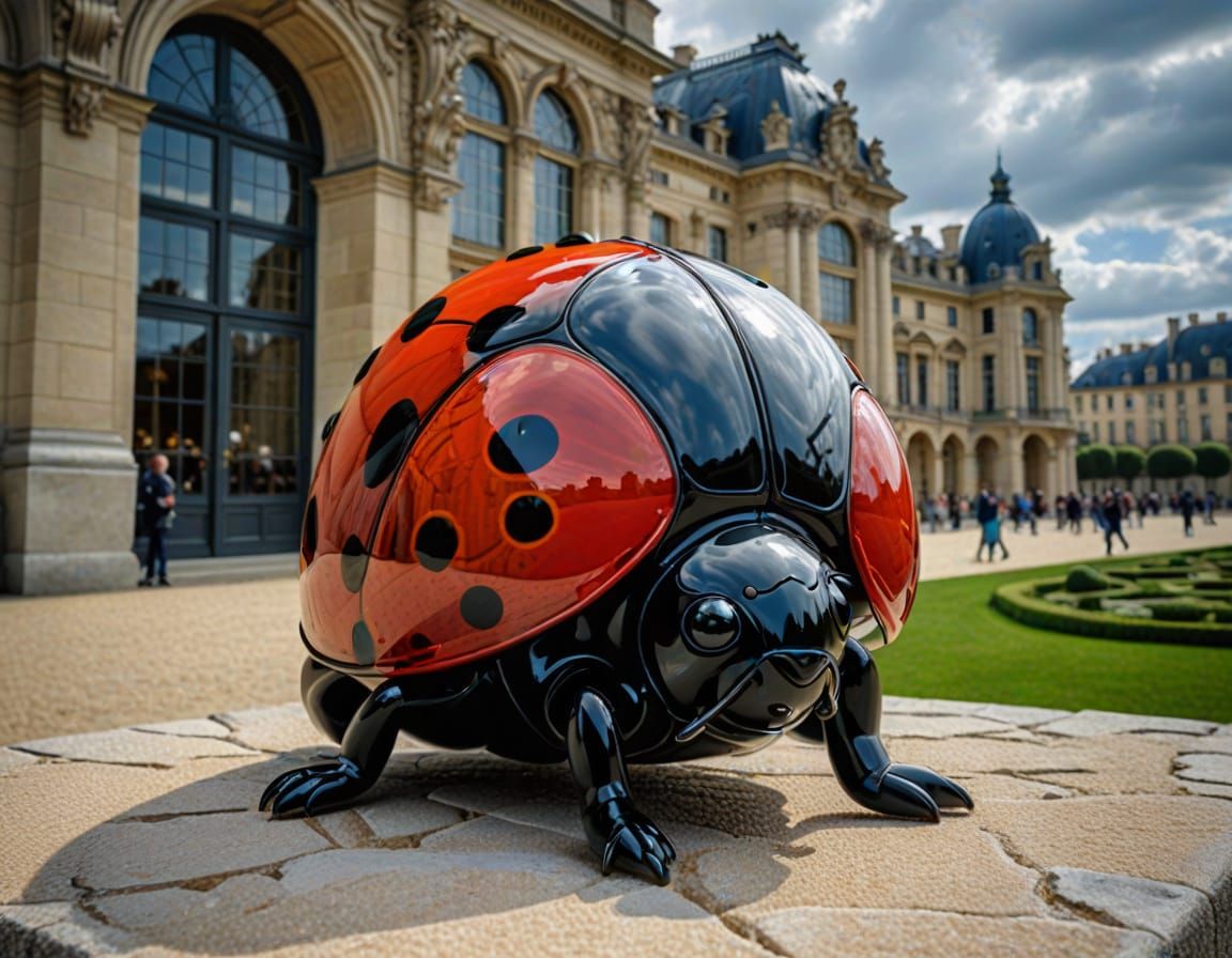 Ladybird in Majestic Murano Glass Sculpture