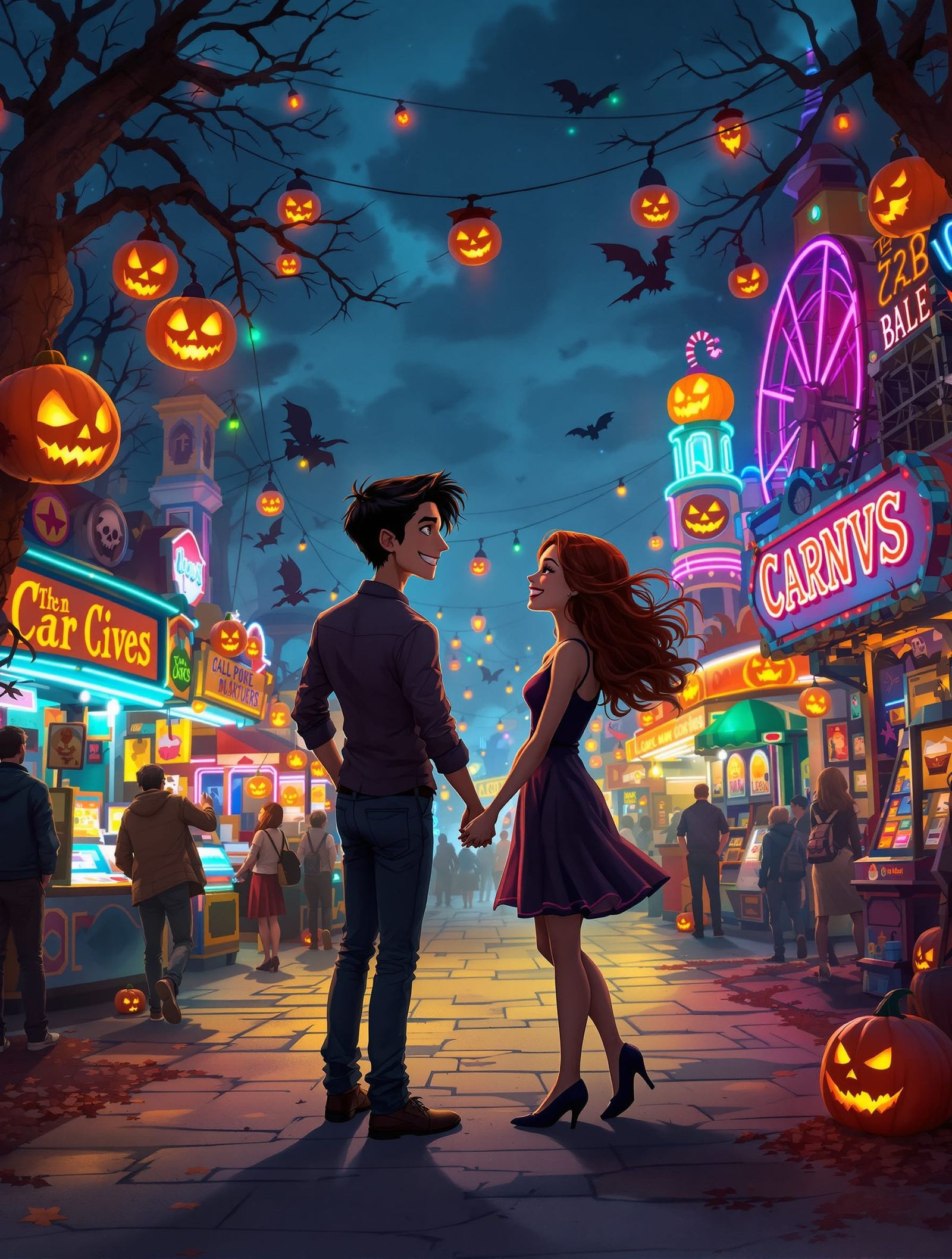 Whimsical Spooky Carnival Date Night: Leon & Katie