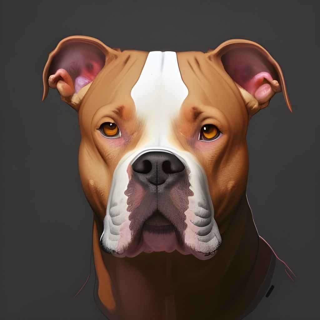 Detailed Portrait of American Staffordshire Terrier