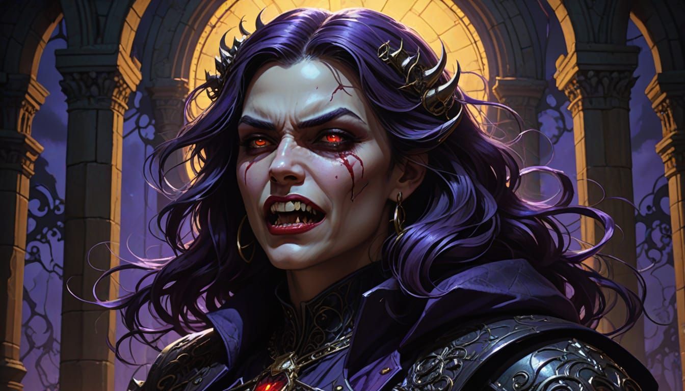 Vampire in Gothic Castle: Dark Fantasy Concept Art