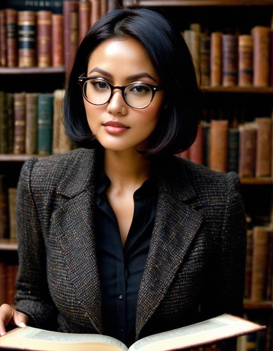 Cosmic Library: Indonesian Woman Reading