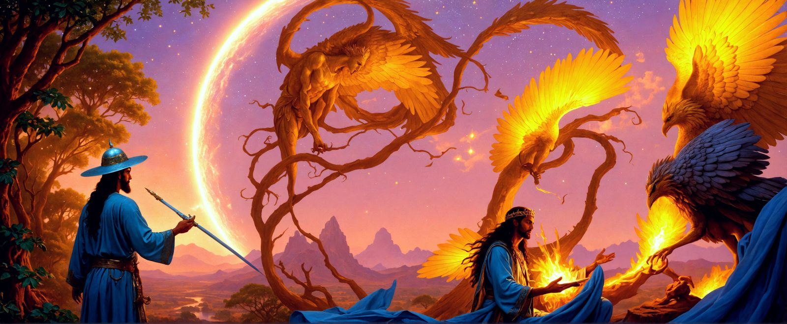 Golden Dragon Family Casts Divine Spell